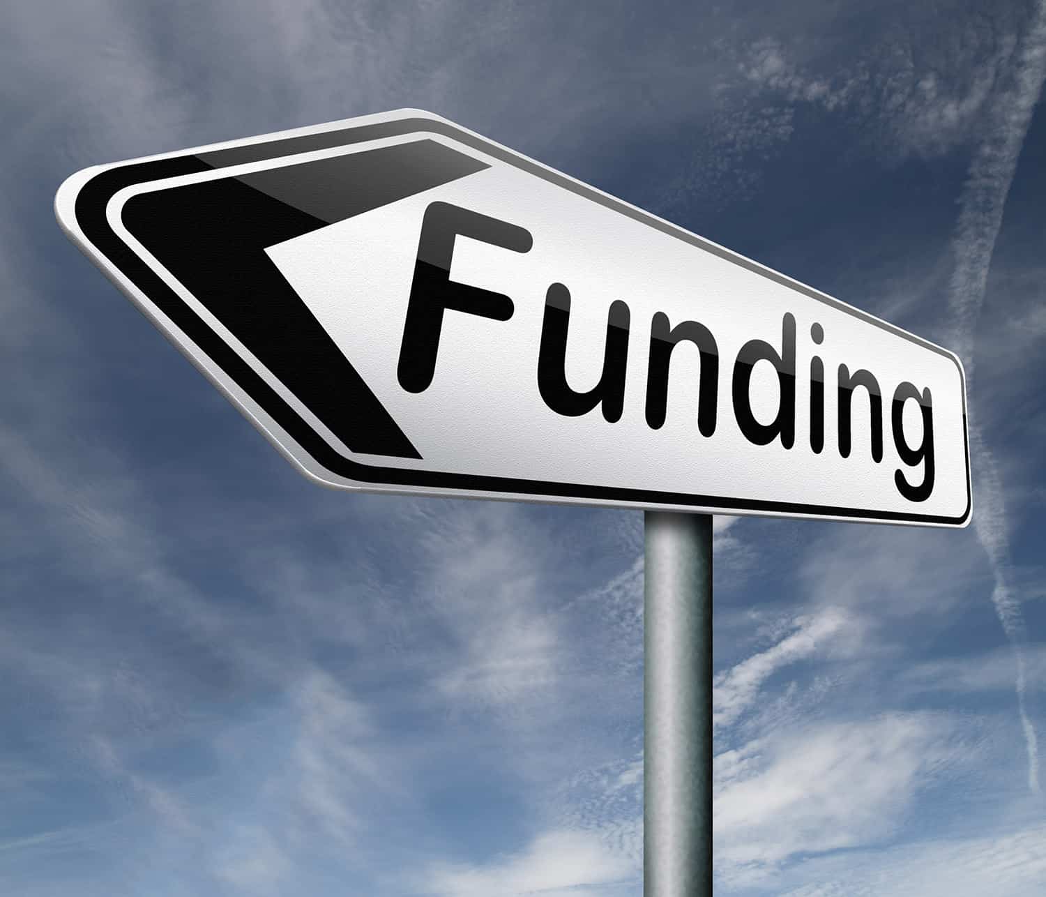 Funding Sign with Blue Sky Background