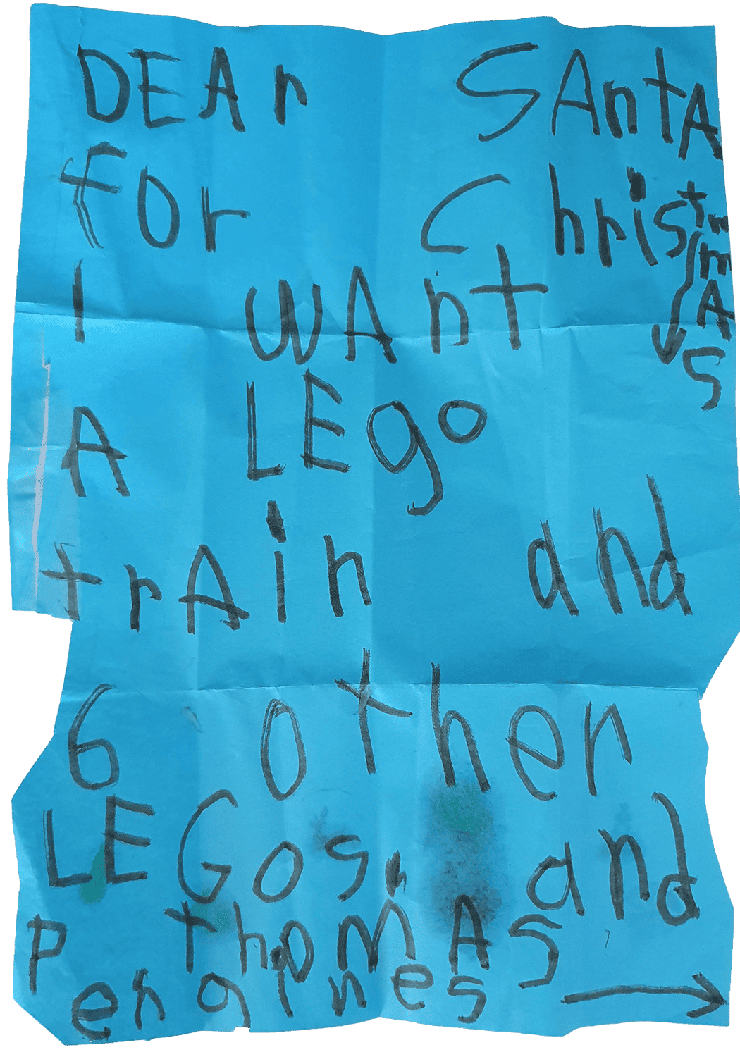 Letters to Santa - Lego and Engines top the list