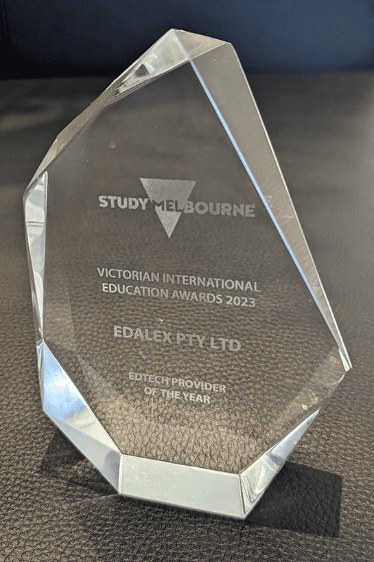 Edalex is awarded the EdTech Provider of The Year at the 2023 Victorian International Education Awards by Study Melbourne