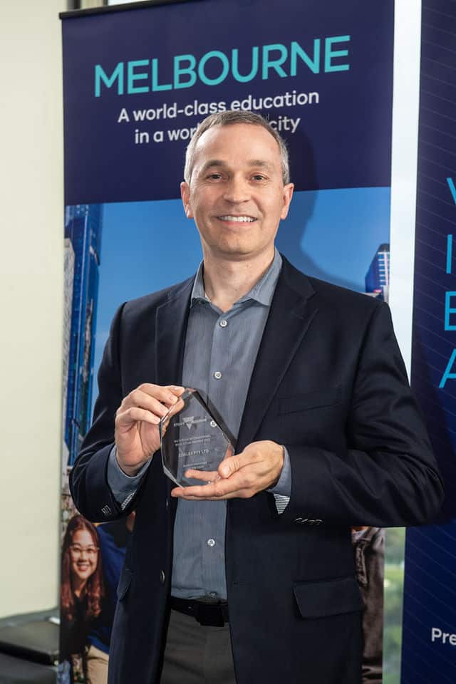 Edalex Managing Director Dan McFadyen received the EdTech Provider of The Year at the 2023 Victorian International Education Awards