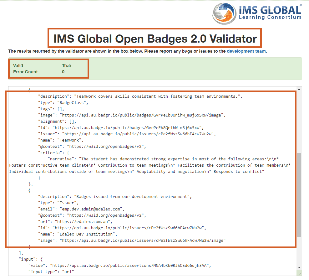 Digital Credential Verification Record example