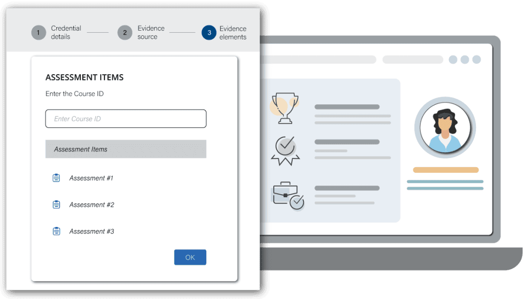 Credentialate Skills Ecosystem Components - Courses and Student Info