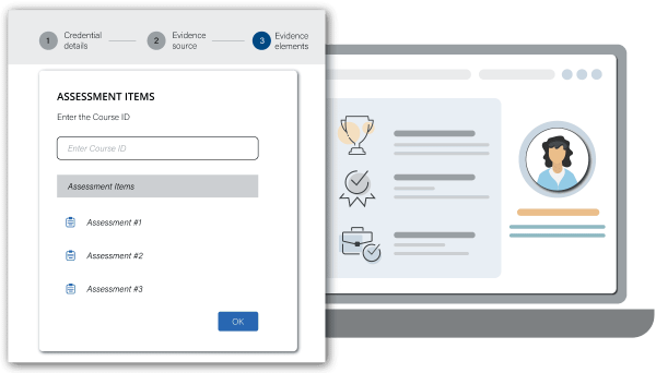 Credentialate Skills Ecosystem Components - Courses and Student Info