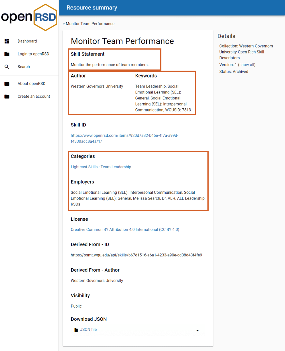 How to Read Rich Skill Descriptors (RSDs) example