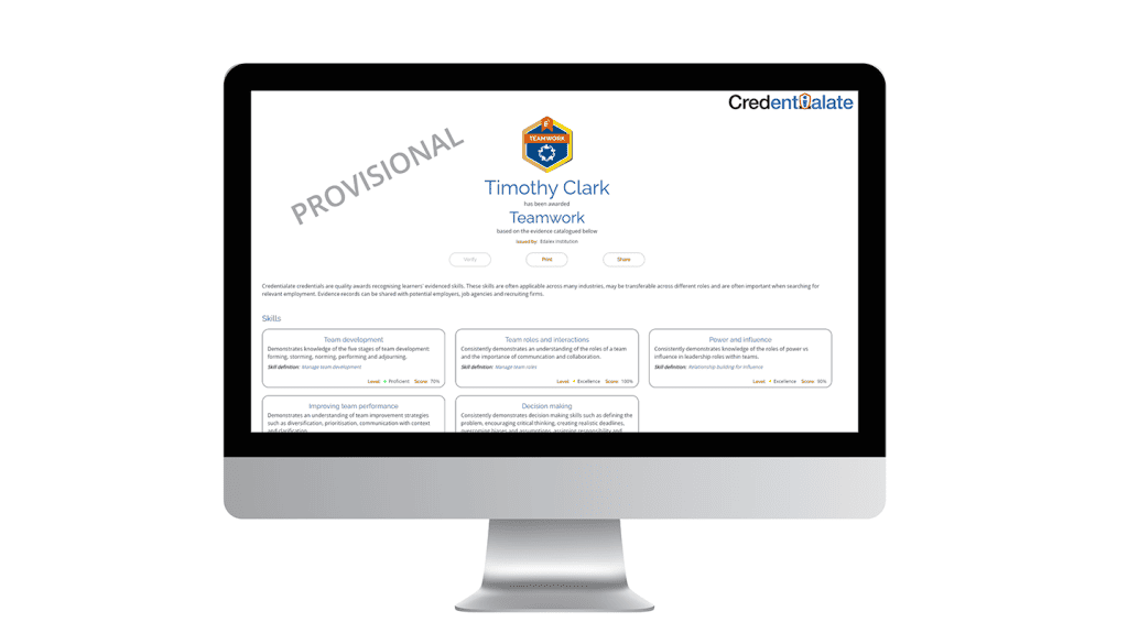 Edalex announces Credentialate Provisional Evidence Records that recognise progression towards mastery and Personal Evidence Record redesign