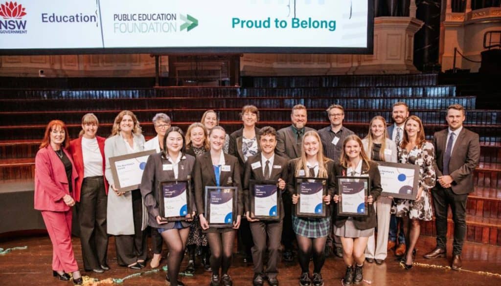 Hunter School of Performing Arts won the Secretary’s Award for School Achievement at the Public Education Awards 2024 for their Mastery Learning System. Image credit: Rod Thompson, Newcastle Weekly.