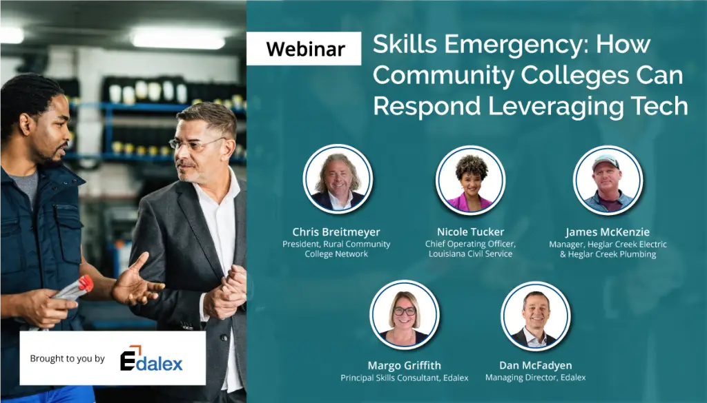 Edalex Webinar Addresses the Skills Emergency with Expert Panel Exploring How Community Colleges Can Respond Using Tech