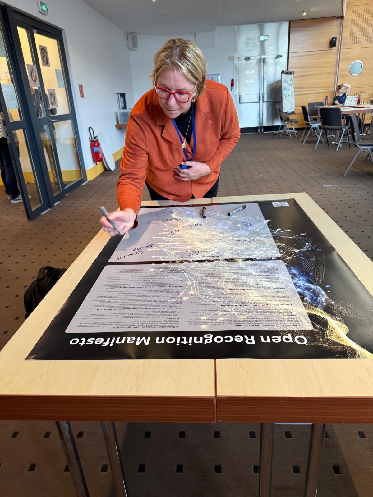 Margo Griffith - Signing Open Recognition Manifesto at ePIC2025